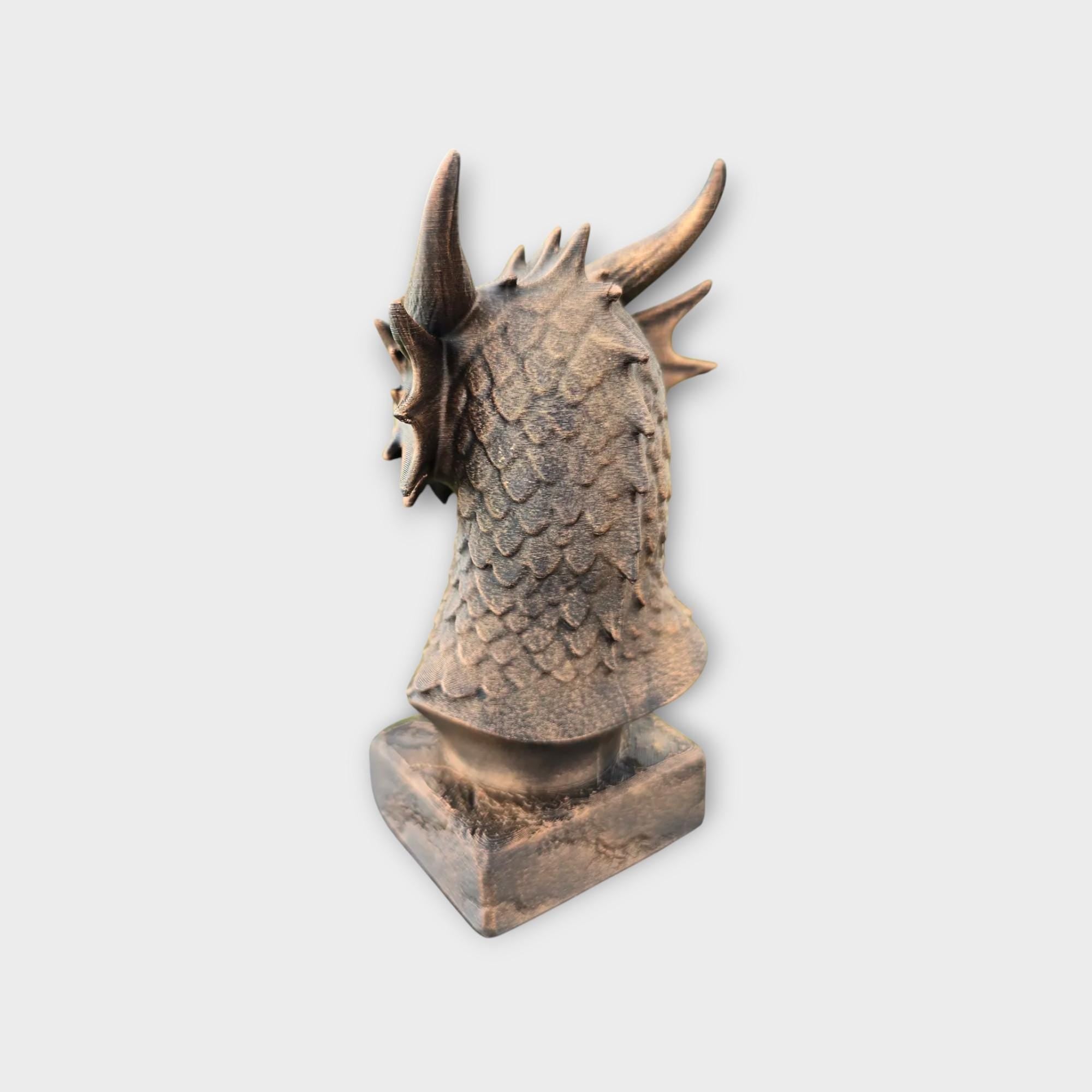Büste einer Drachenstatue - Wohndeko Fantasy Liebhaber Geschenk ihm ihr handbemaltes Ornament