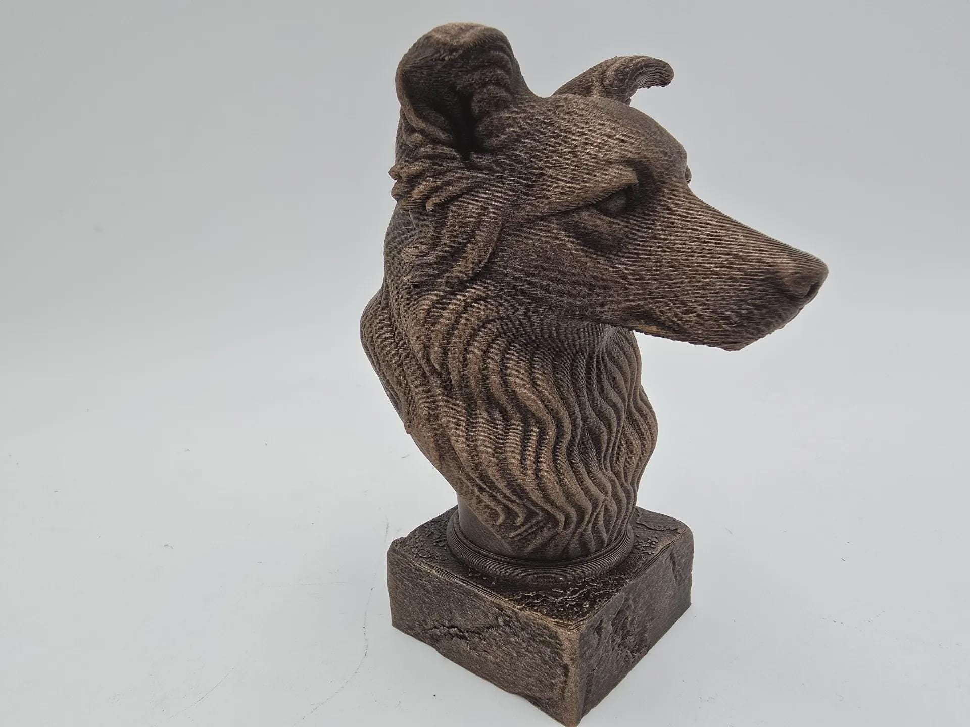 Büste einer Border Collie Hundestatue - Wohndeko Hundeliebhaber handbemalt Ornament