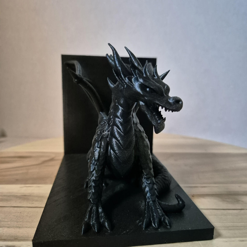 Mystische Drachen-Buchstütze – 20 x 12 x 12 cm – Einzigartiges und funktionales Dekor