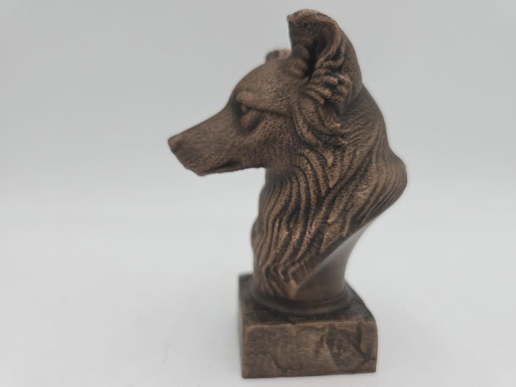 Büste einer Border Collie Hundestatue - Wohndeko Hundeliebhaber handbemalt Ornament