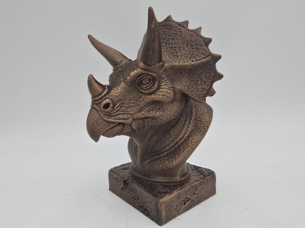 Büste einer Triceratops-Statue – Geschenk für Wohndekor-Liebhaber, handbemaltes Ornament