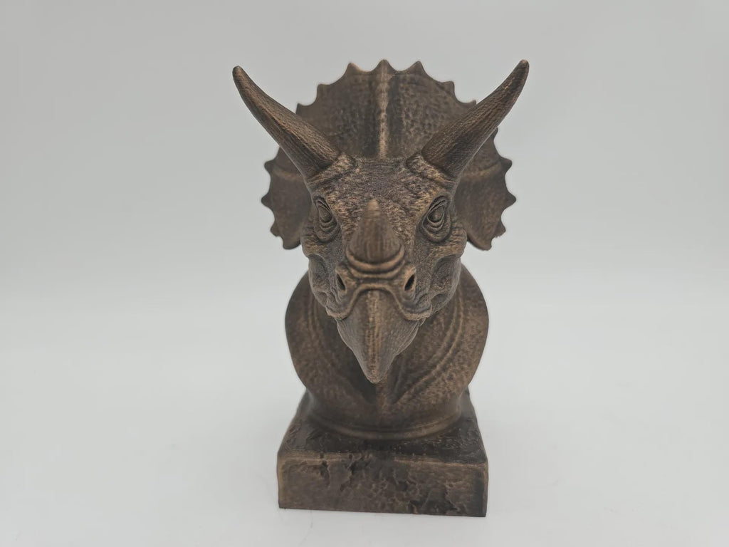 Büste einer Triceratops-Statue – Geschenk für Wohndekor-Liebhaber, handbemaltes Ornament