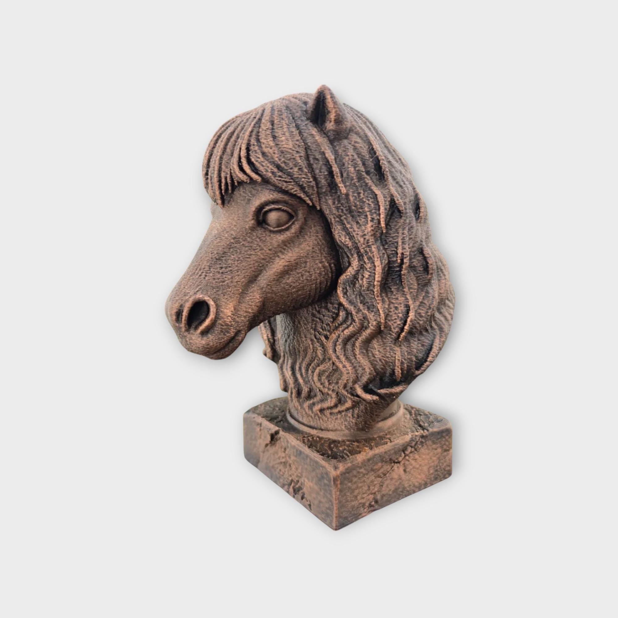 Büste einer Shetlandpony-Statue – Geschenk für Wohndekor-Liebhaber, handbemaltes Ornament