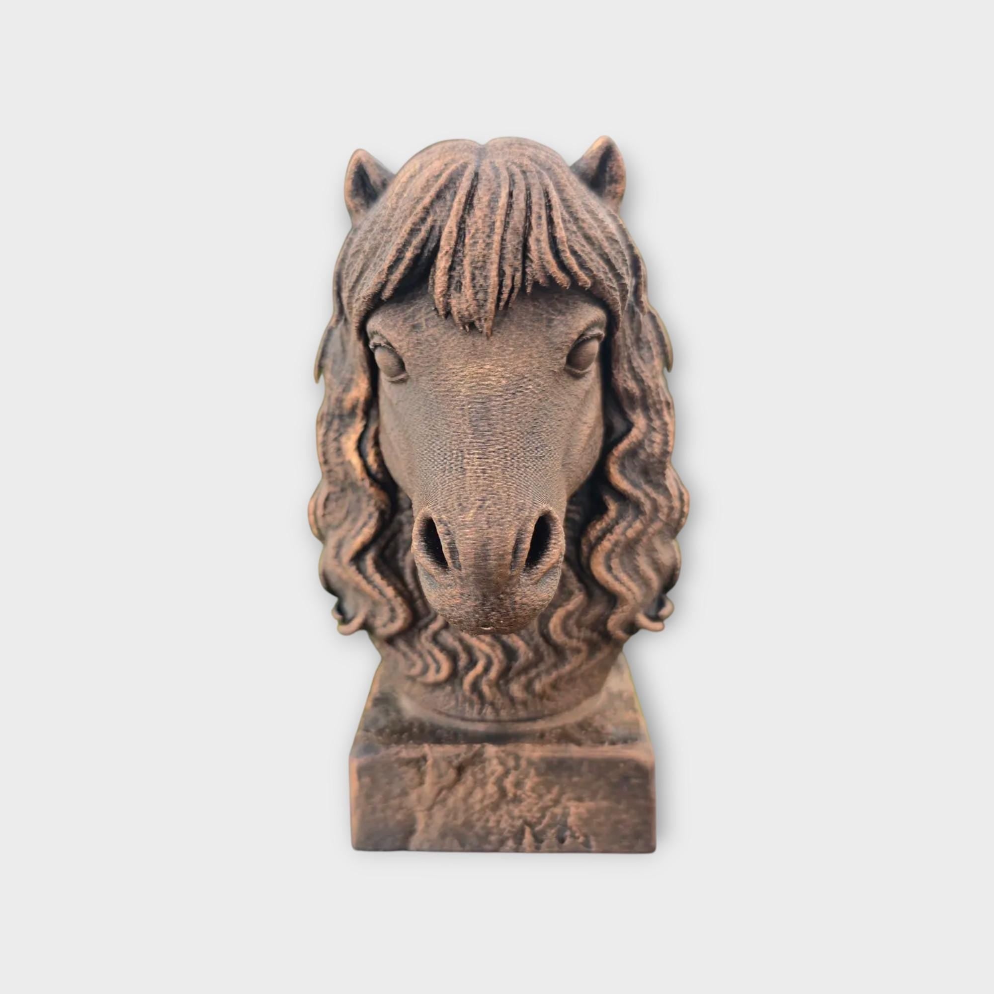 Büste einer Shetlandpony-Statue – Geschenk für Wohndekor-Liebhaber, handbemaltes Ornament