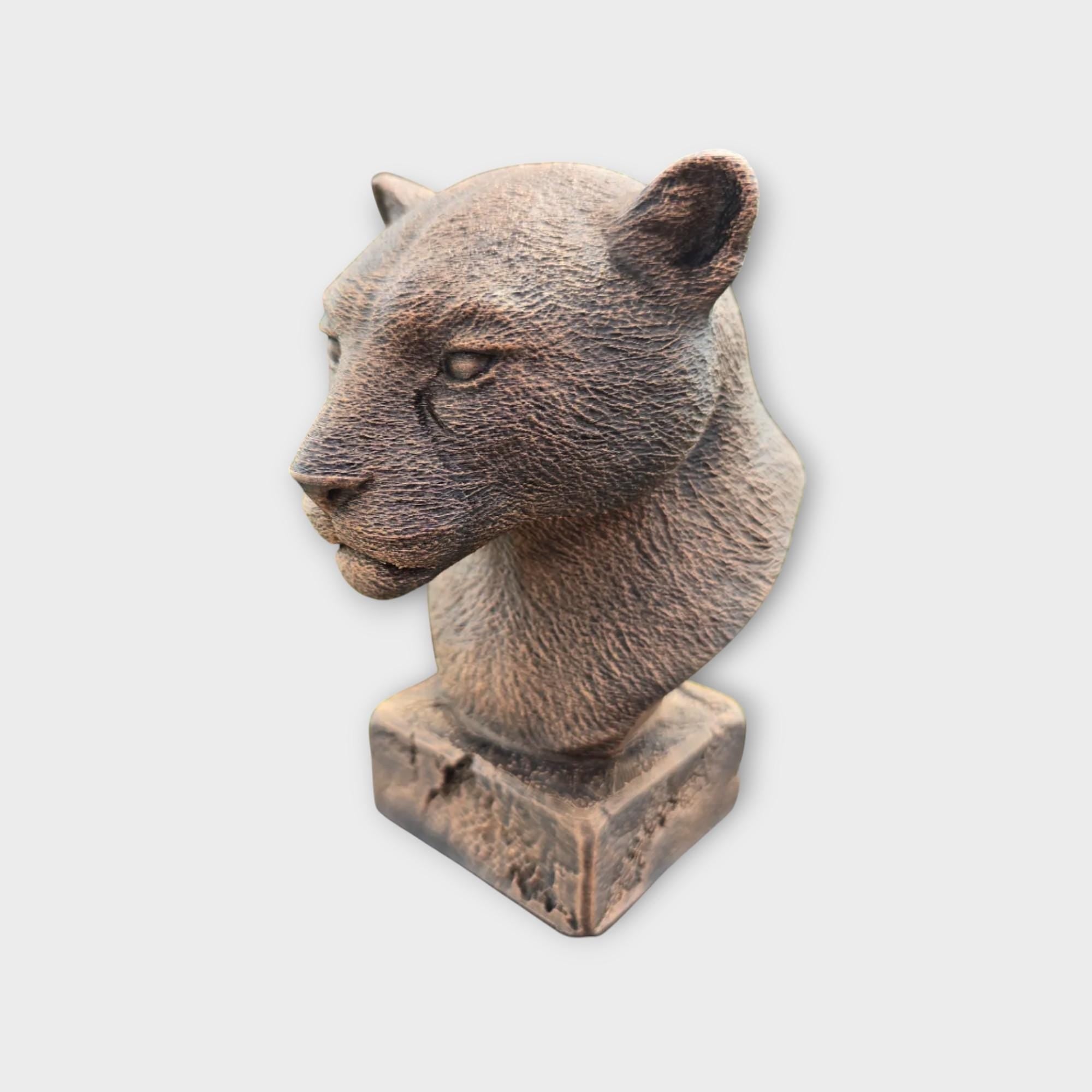 Büste einer Jaguar-Statue – Geschenk für Wohndekor-Liebhaber, handbemaltes Ornament