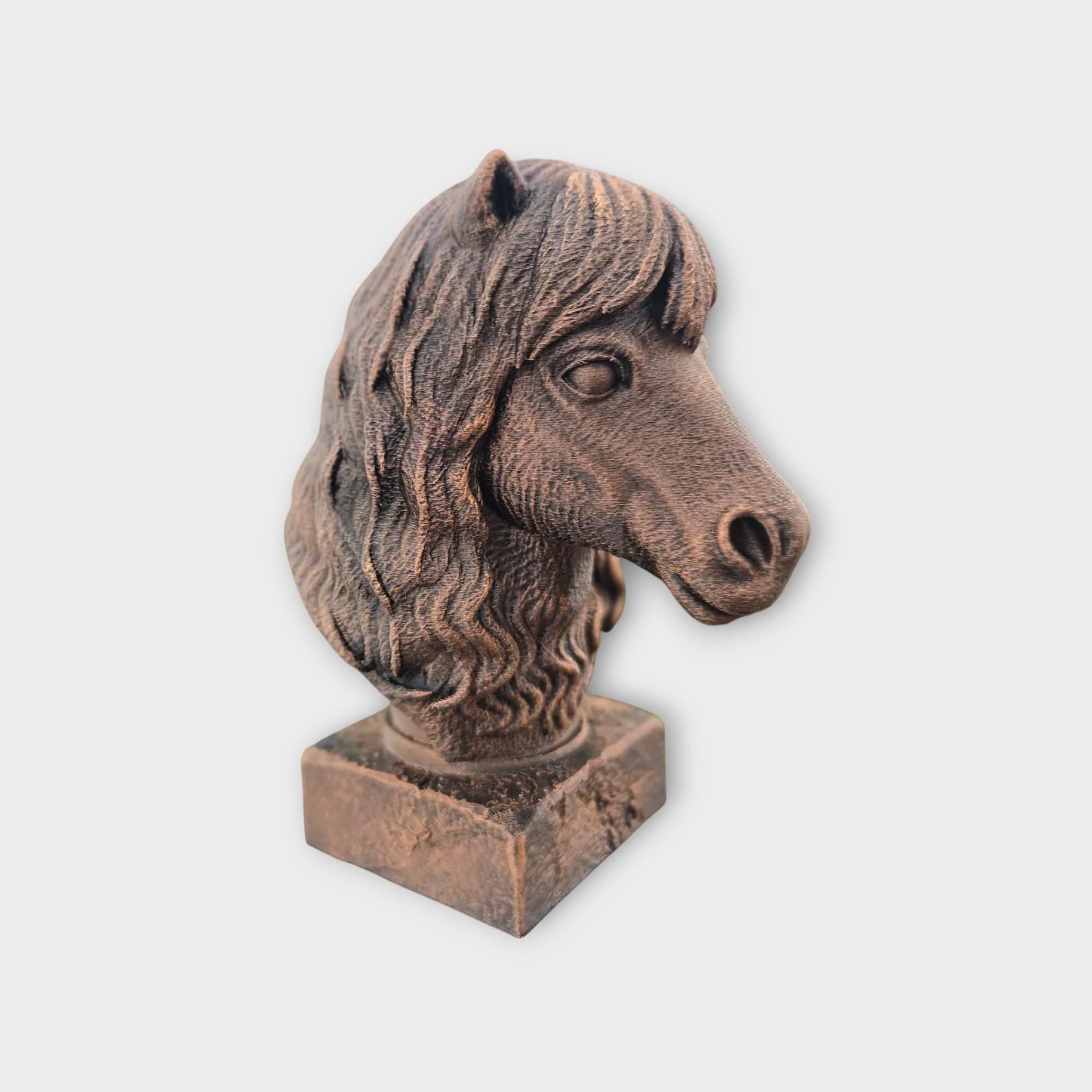 Büste einer Shetlandpony-Statue – Geschenk für Wohndekor-Liebhaber, handbemaltes Ornament