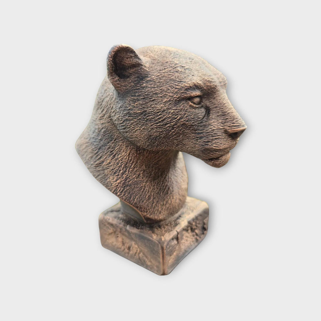 Büste einer Jaguar-Statue – Geschenk für Wohndekor-Liebhaber, handbemaltes Ornament