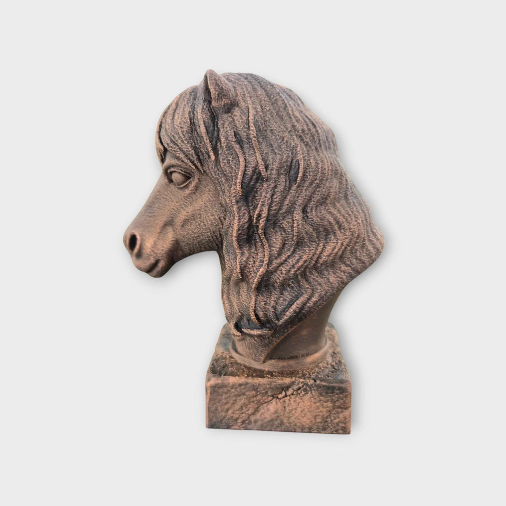 Büste einer Shetlandpony-Statue – Geschenk für Wohndekor-Liebhaber, handbemaltes Ornament