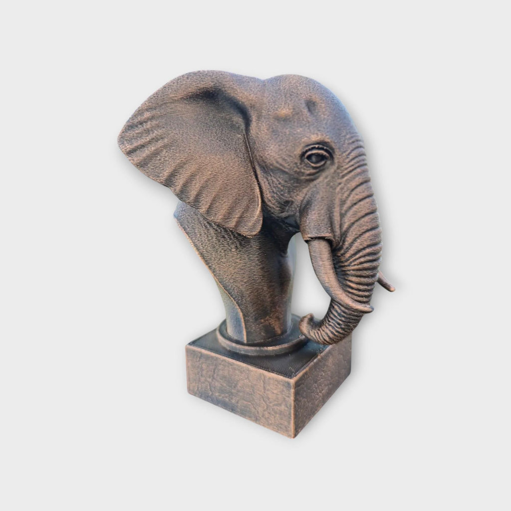 Bust of an elephant statue - home decor lover gift him her handpainted ornament