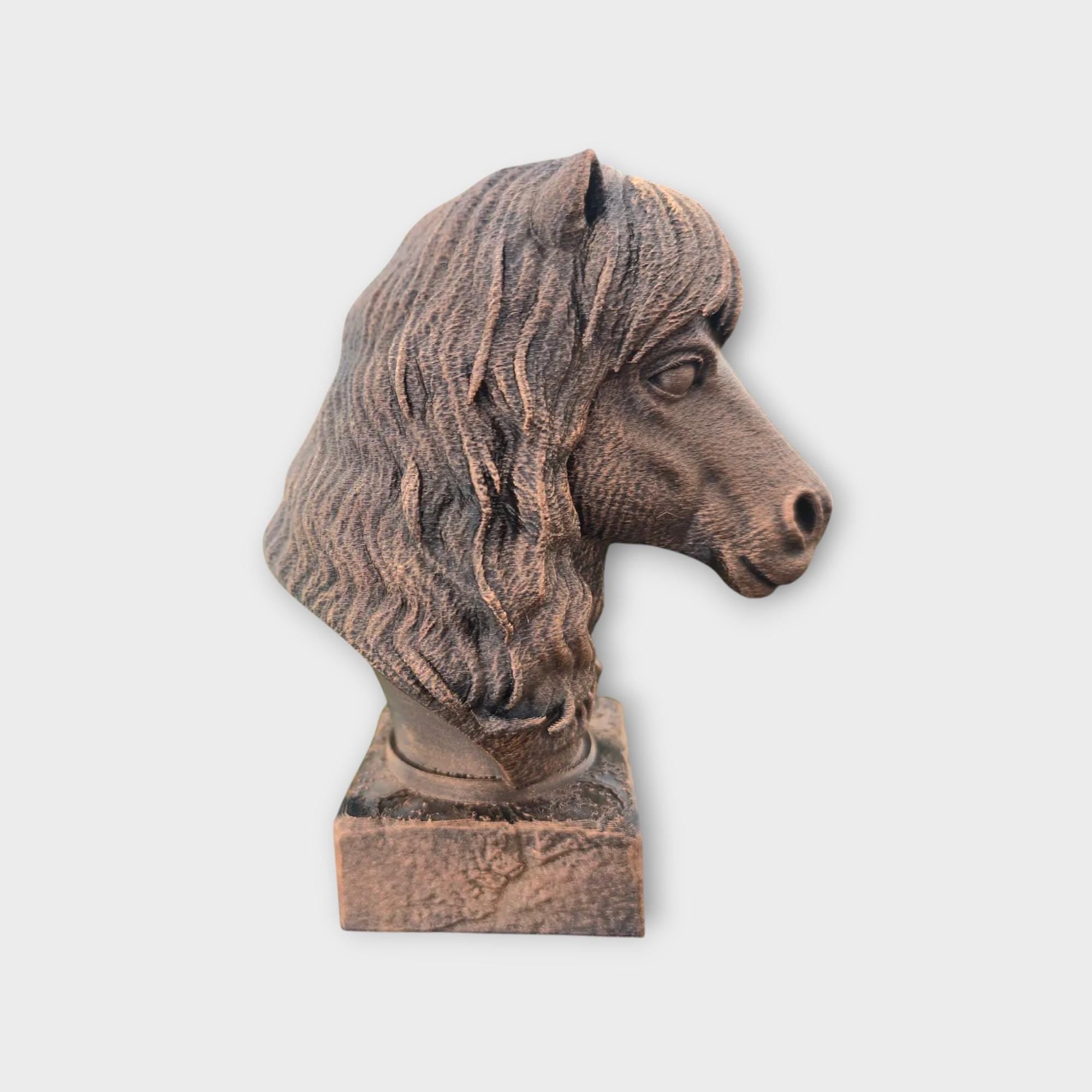 Büste einer Shetlandpony-Statue – Geschenk für Wohndekor-Liebhaber, handbemaltes Ornament