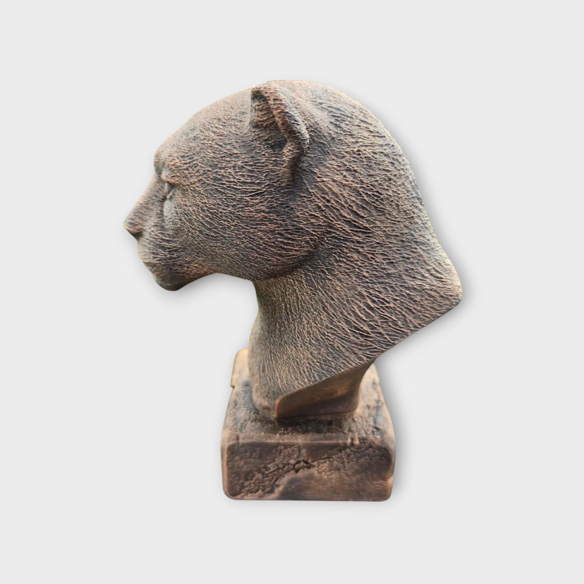 Büste einer Jaguar-Statue – Geschenk für Wohndekor-Liebhaber, handbemaltes Ornament