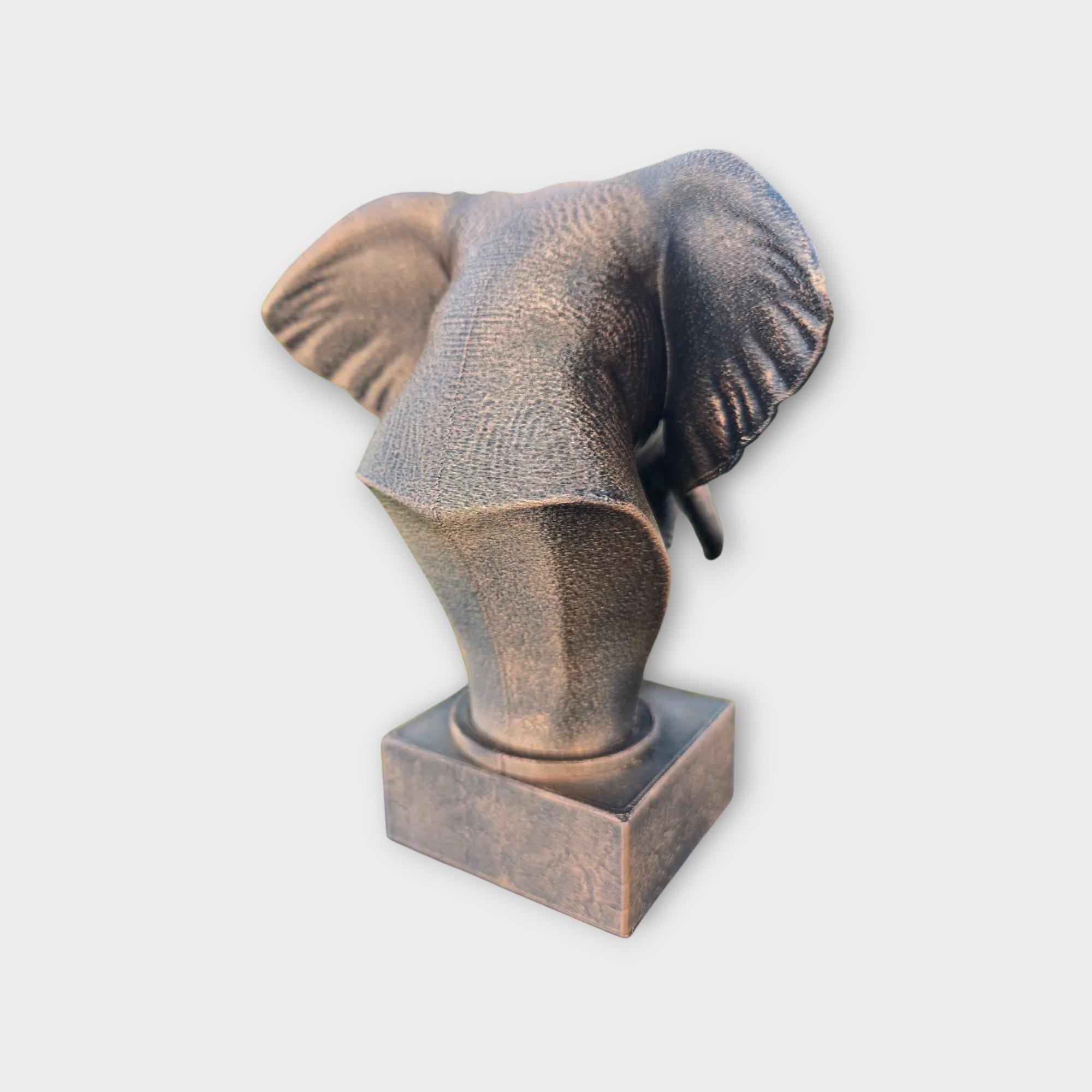 Bust of an elephant statue - home decor lover gift him her handpainted ornament