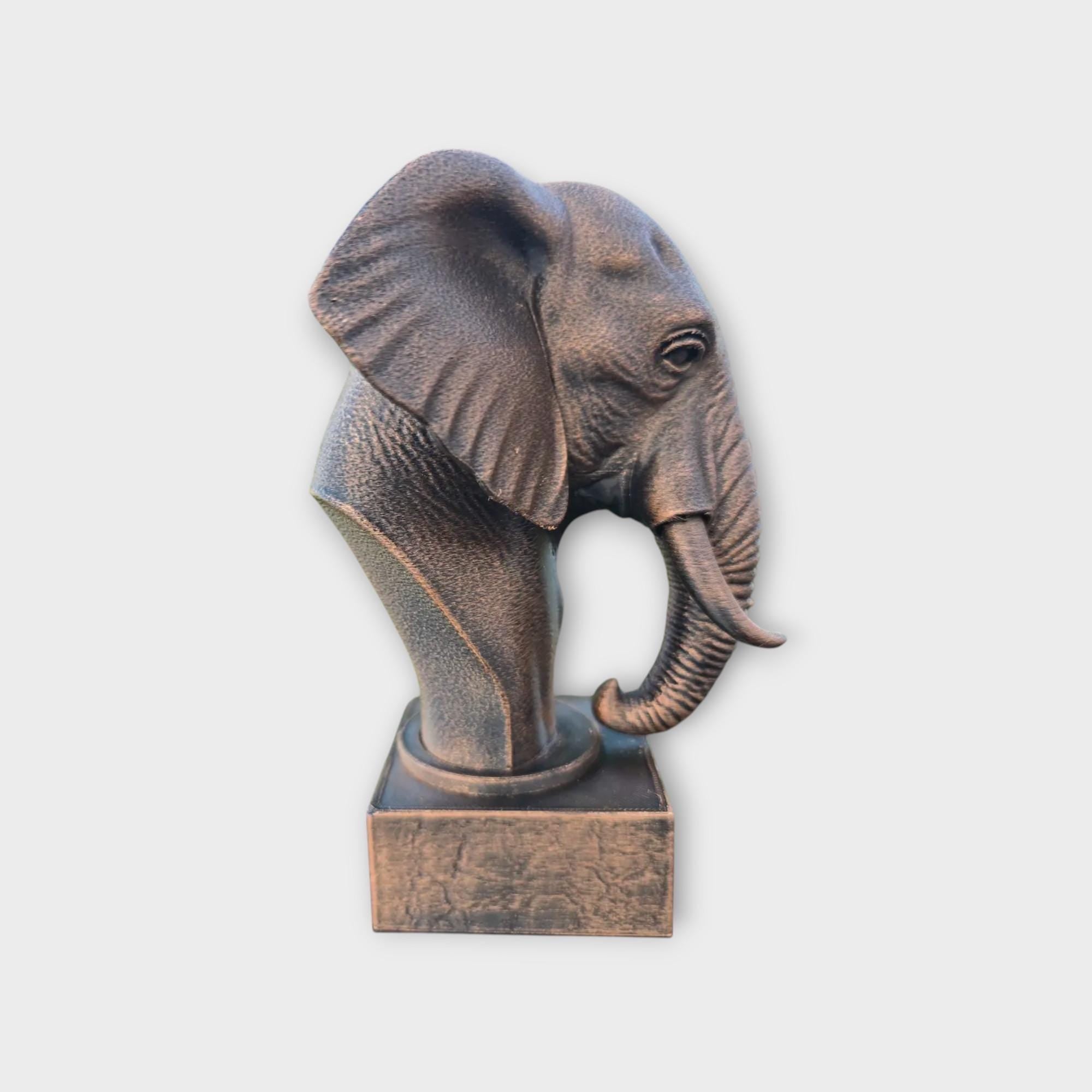 Bust of an elephant statue - home decor lover gift him her handpainted ornament