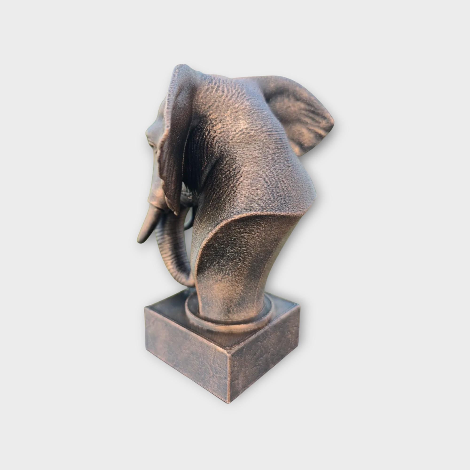 Bust of an elephant statue - home decor lover gift him her handpainted ornament