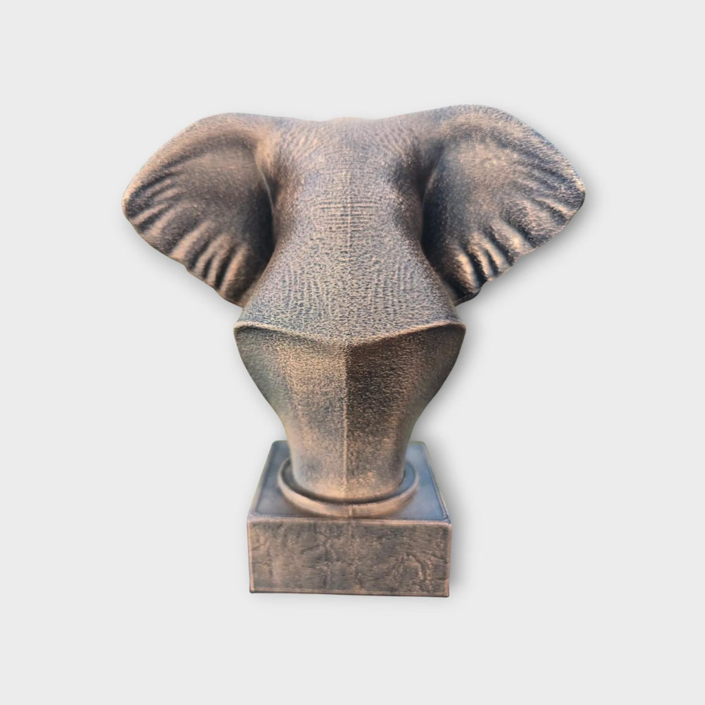 Bust of an elephant statue - home decor lover gift him her handpainted ornament