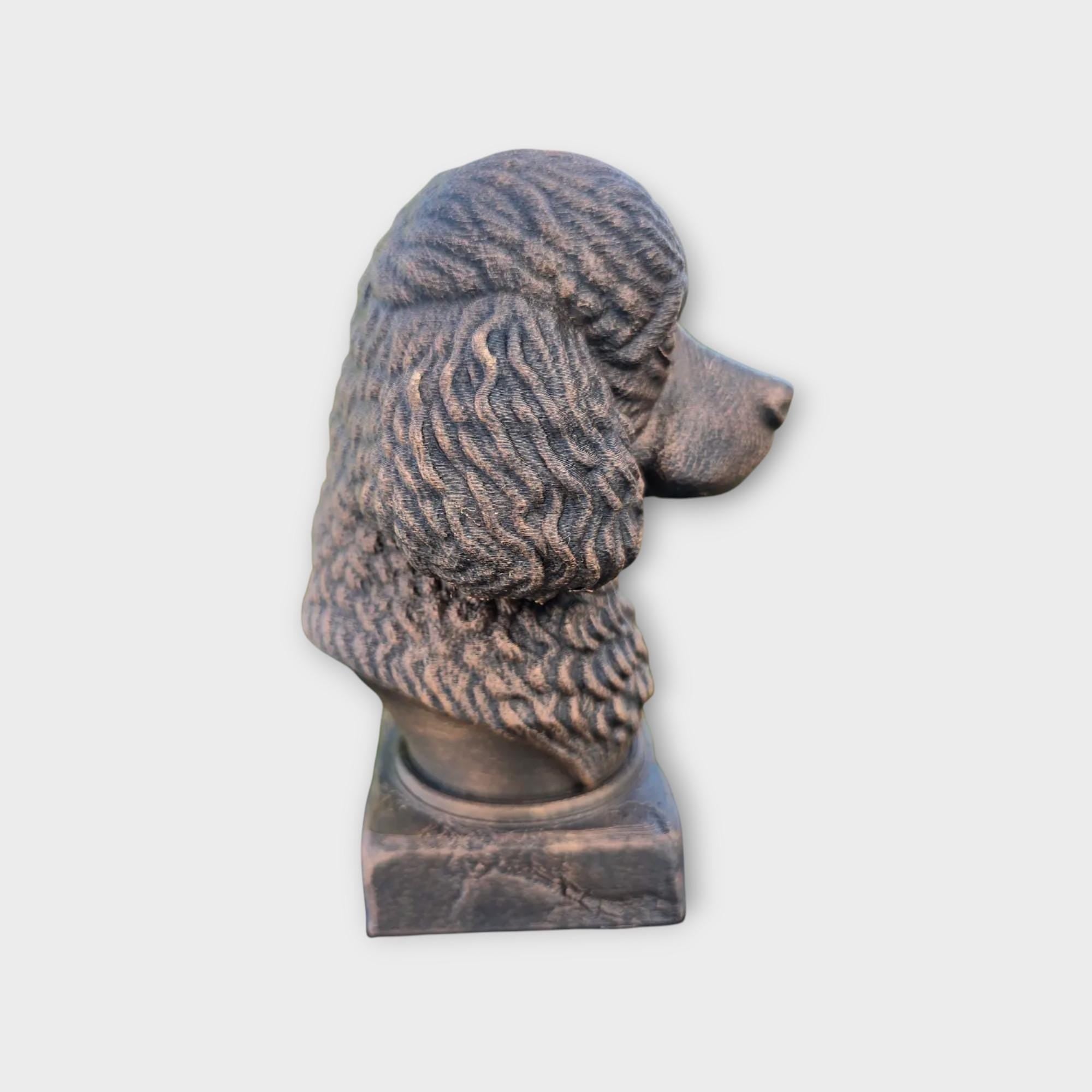 Bust of a Toy Poodle statue - home decor dog lover gift him her hand-painted ornament