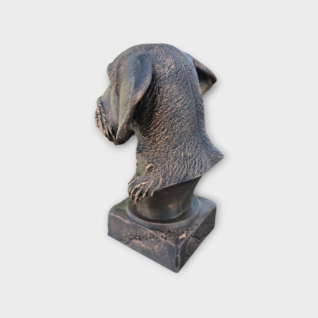 Bust of a Wire-Haired Dachshund Statue - Home Decor Dog Lover Gift for Him Her Hand-Painted Ornament