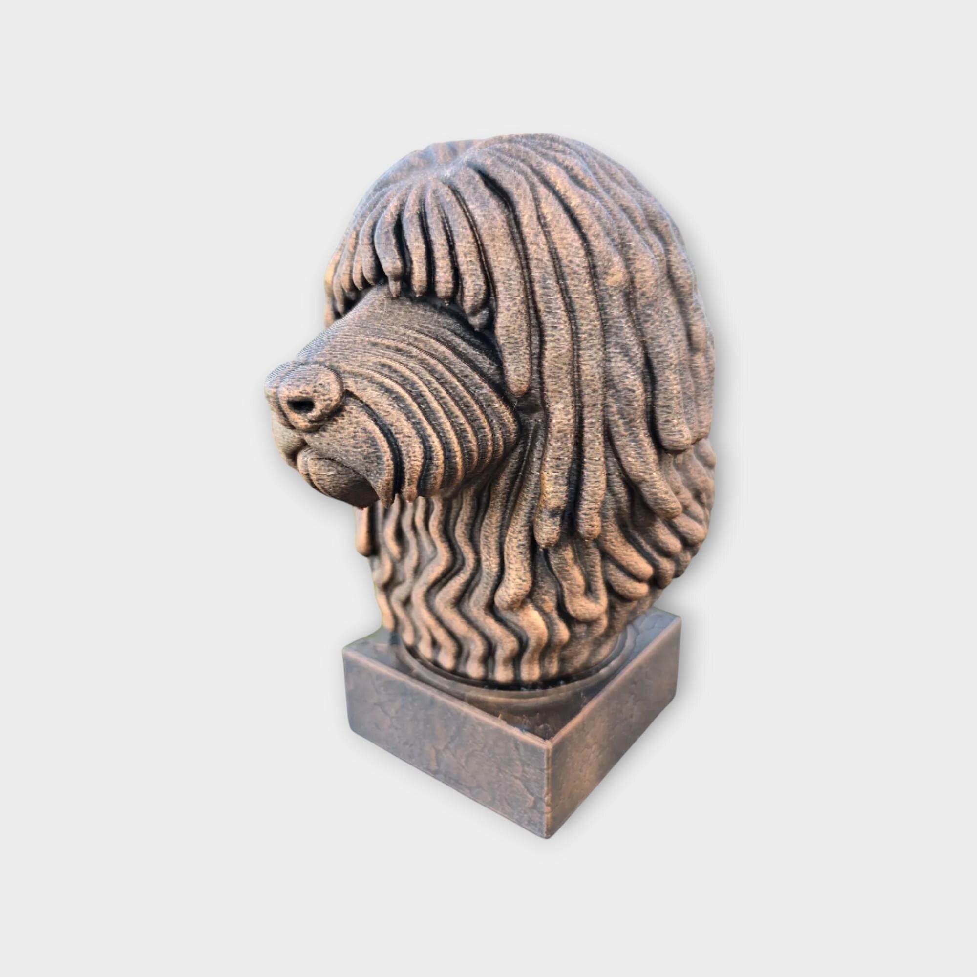 Büste einer Puli-Statue – Wohndeko, Hundeliebhaber, Geschenk für ihn oder sie, handbemaltes Ornament