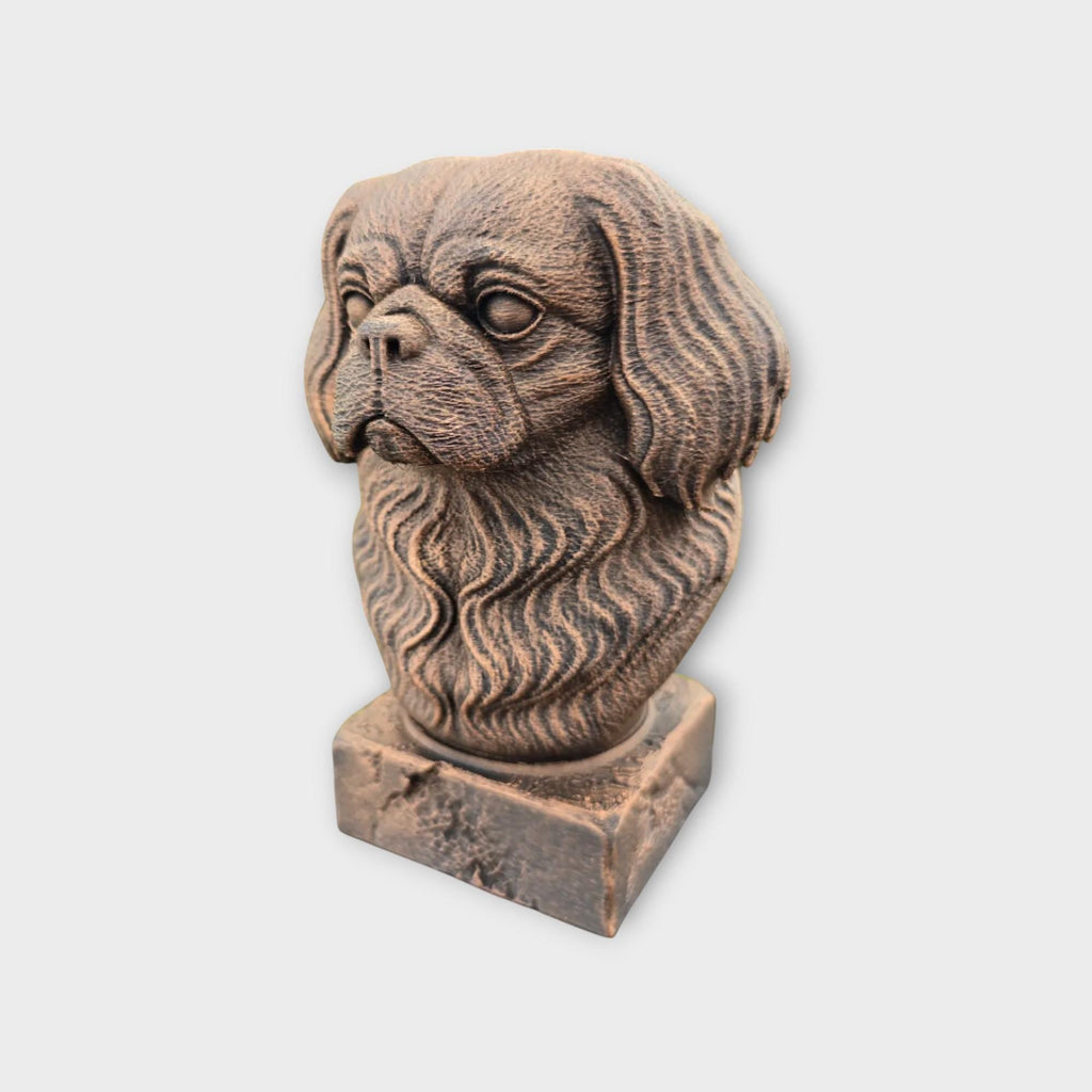 Büste einer Pekingese-Statue – Wohndeko, Hundeliebhaber, Geschenk für ihn oder sie, handbemaltes Ornament