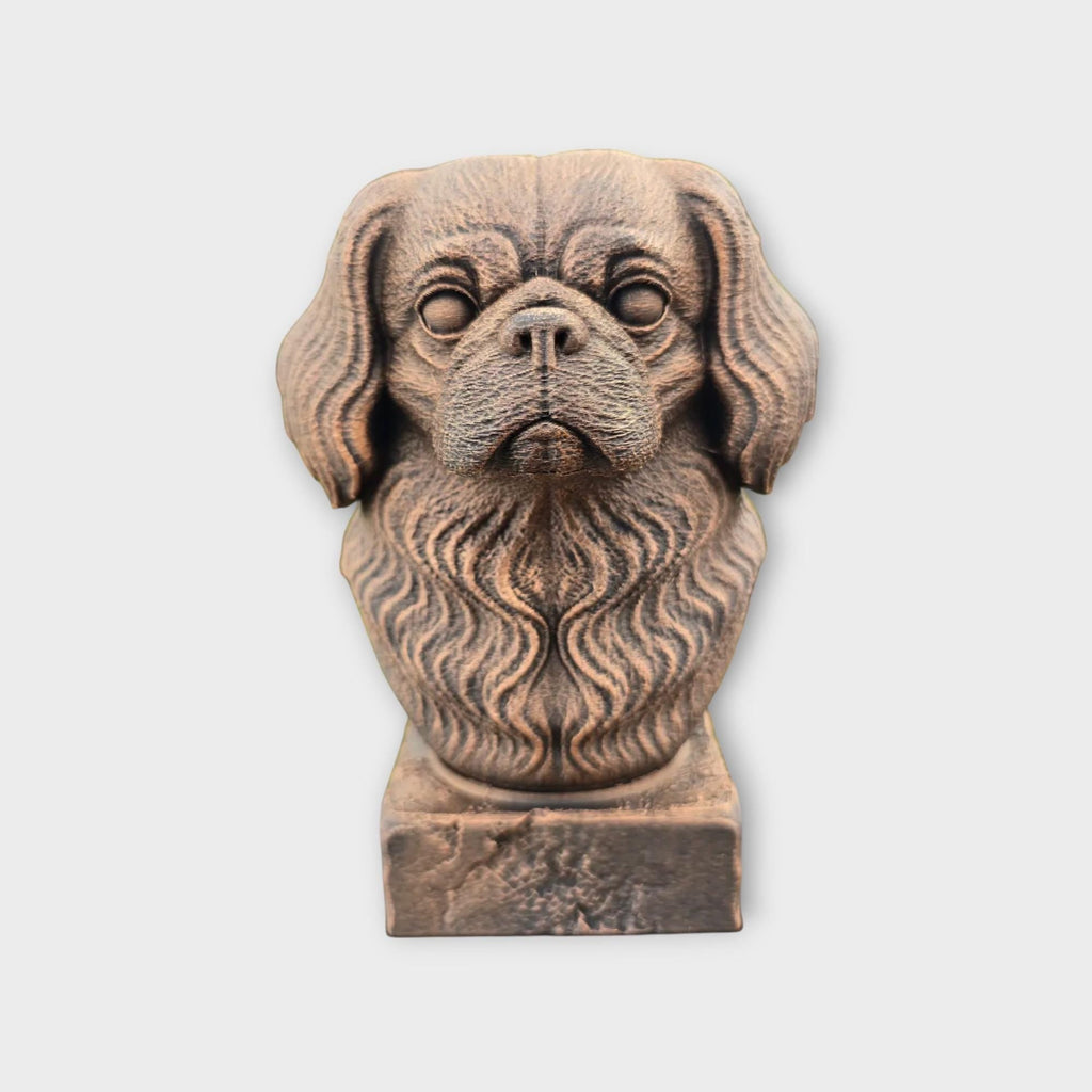 Büste einer Pekingese-Statue – Wohndeko, Hundeliebhaber, Geschenk für ihn oder sie, handbemaltes Ornament