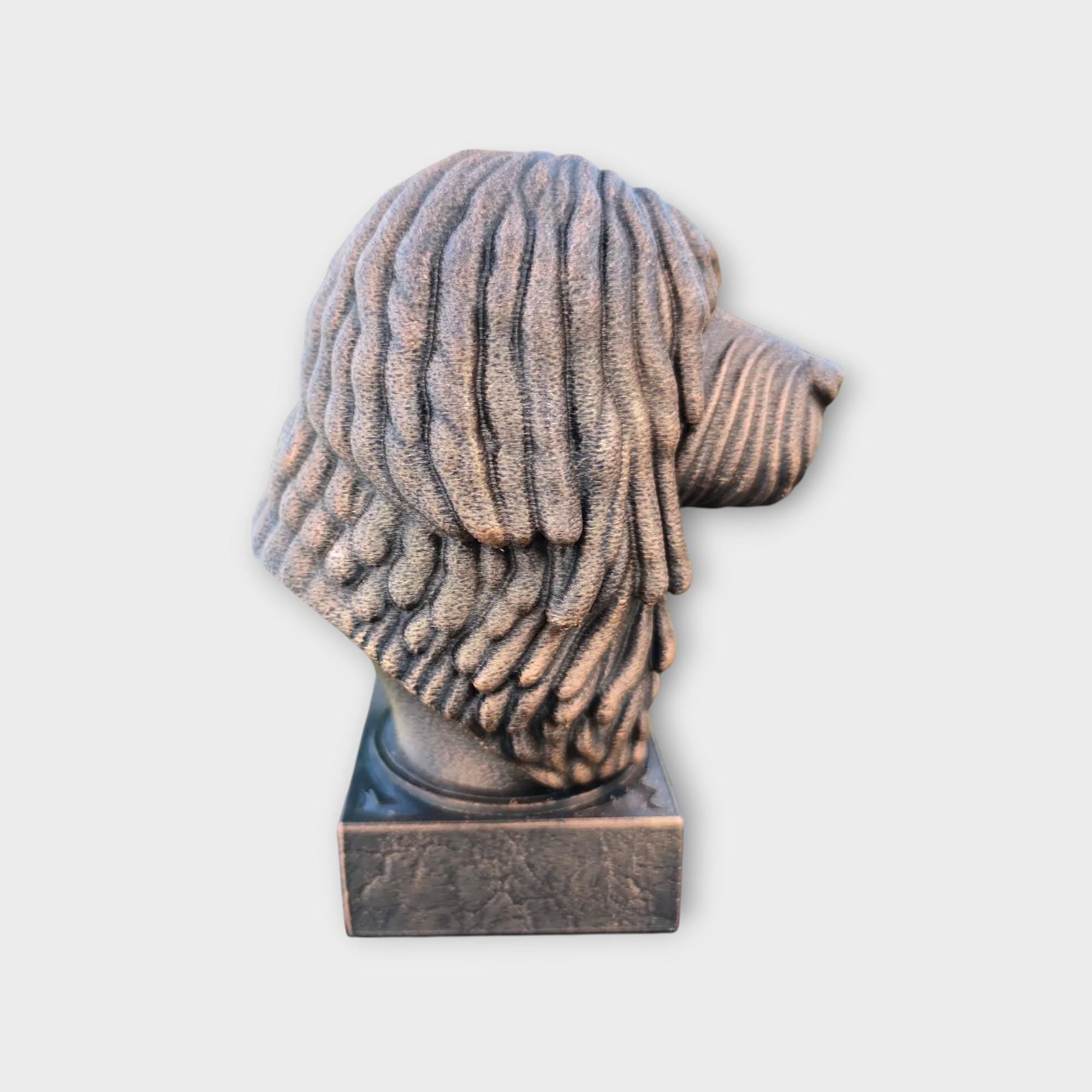 Büste einer Puli-Statue – Wohndeko, Hundeliebhaber, Geschenk für ihn oder sie, handbemaltes Ornament