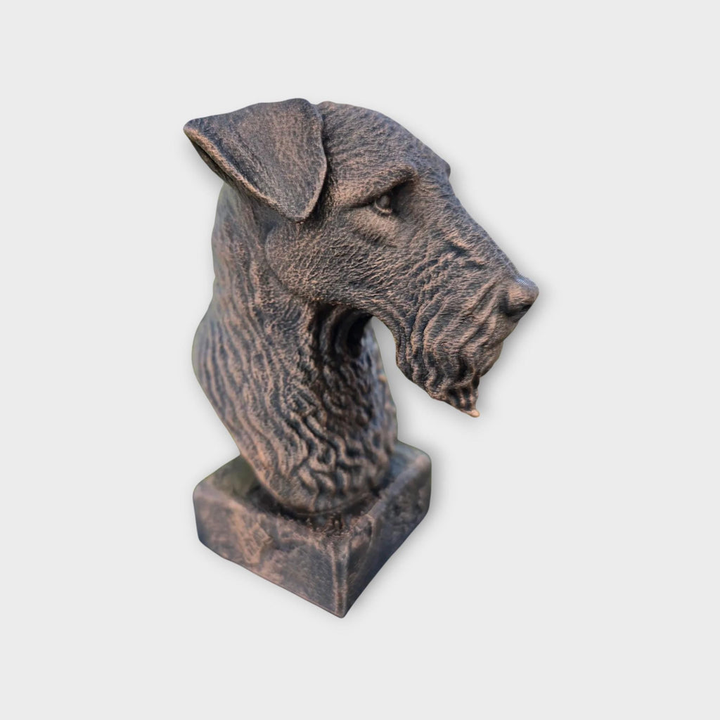 Büste einer Kerry Blue Terrier Statue - Wohndeko Hundeliebhaber Geschenk für ihn oder sie handbemaltes Ornament