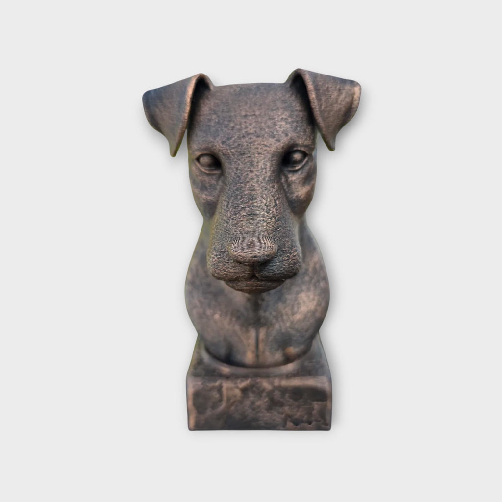 Büste einer Jagdterrier-Statue – Wohndeko, Hundeliebhaber, Geschenk für ihn oder sie, handbemaltes Ornament