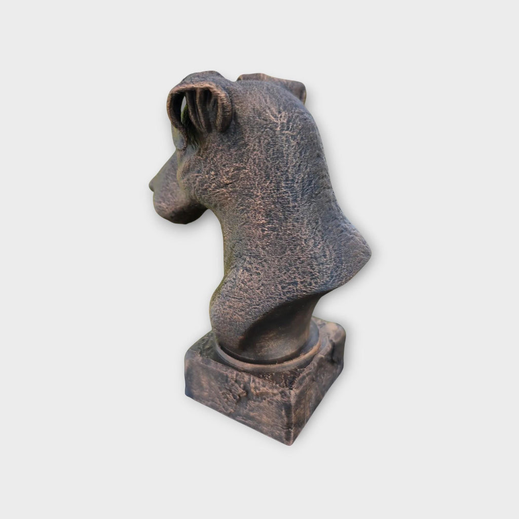 Büste einer Jagdterrier-Statue – Wohndeko, Hundeliebhaber, Geschenk für ihn oder sie, handbemaltes Ornament
