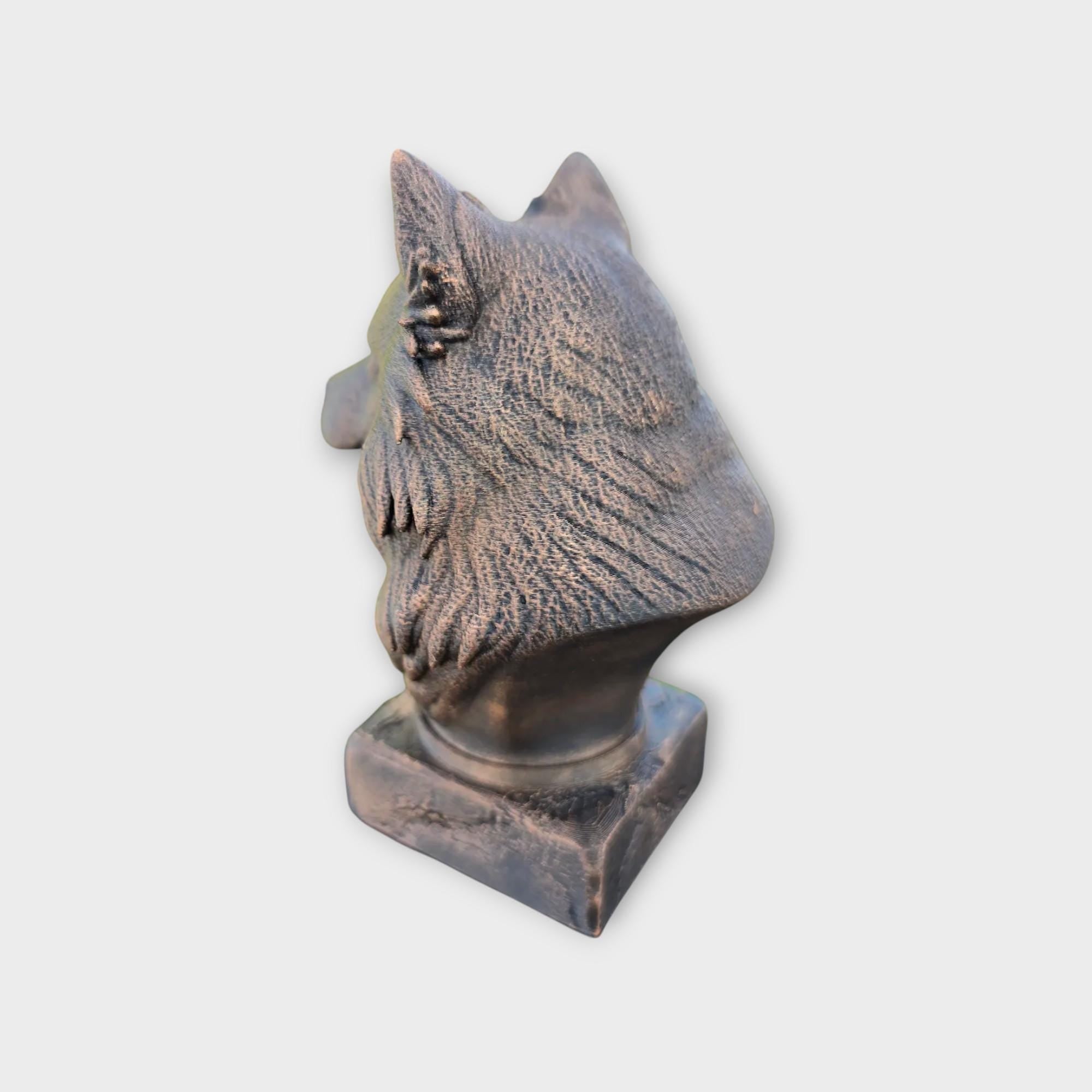 Büste einer finnischen Lapphund-Statue – Wohndeko, Hundeliebhaber, Geschenk für ihn oder sie, handbemaltes Ornament