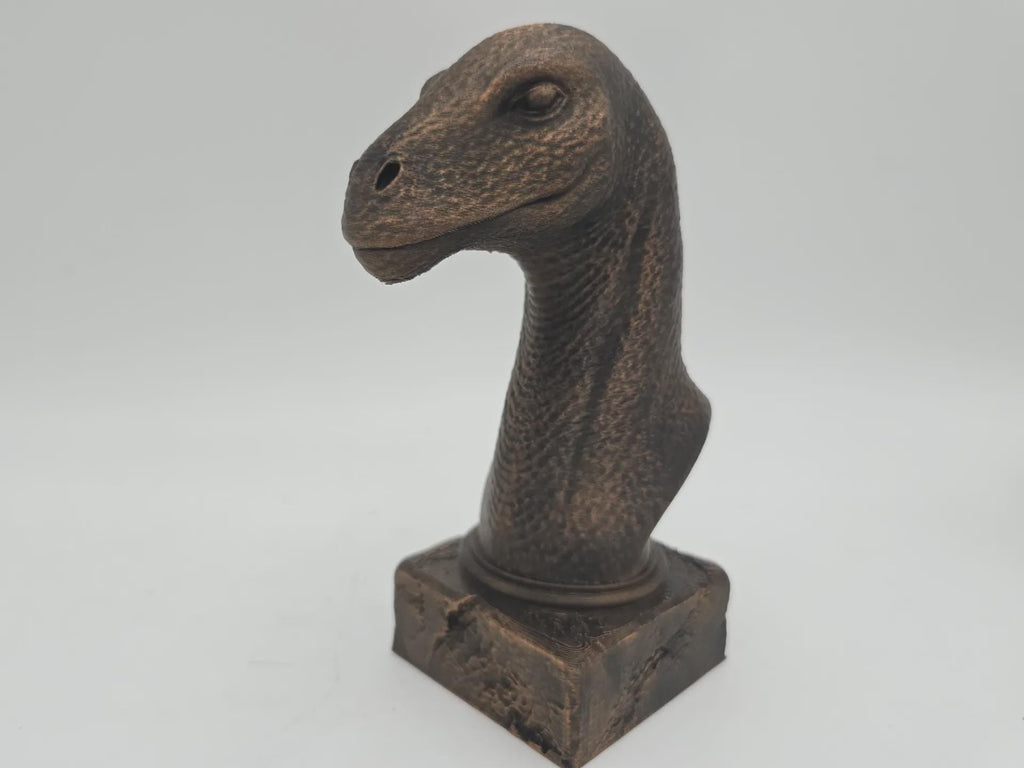 Bust of a Brontosaurus dinosaur statue - home decor dinosaur lover gift him her hand-painted ornament