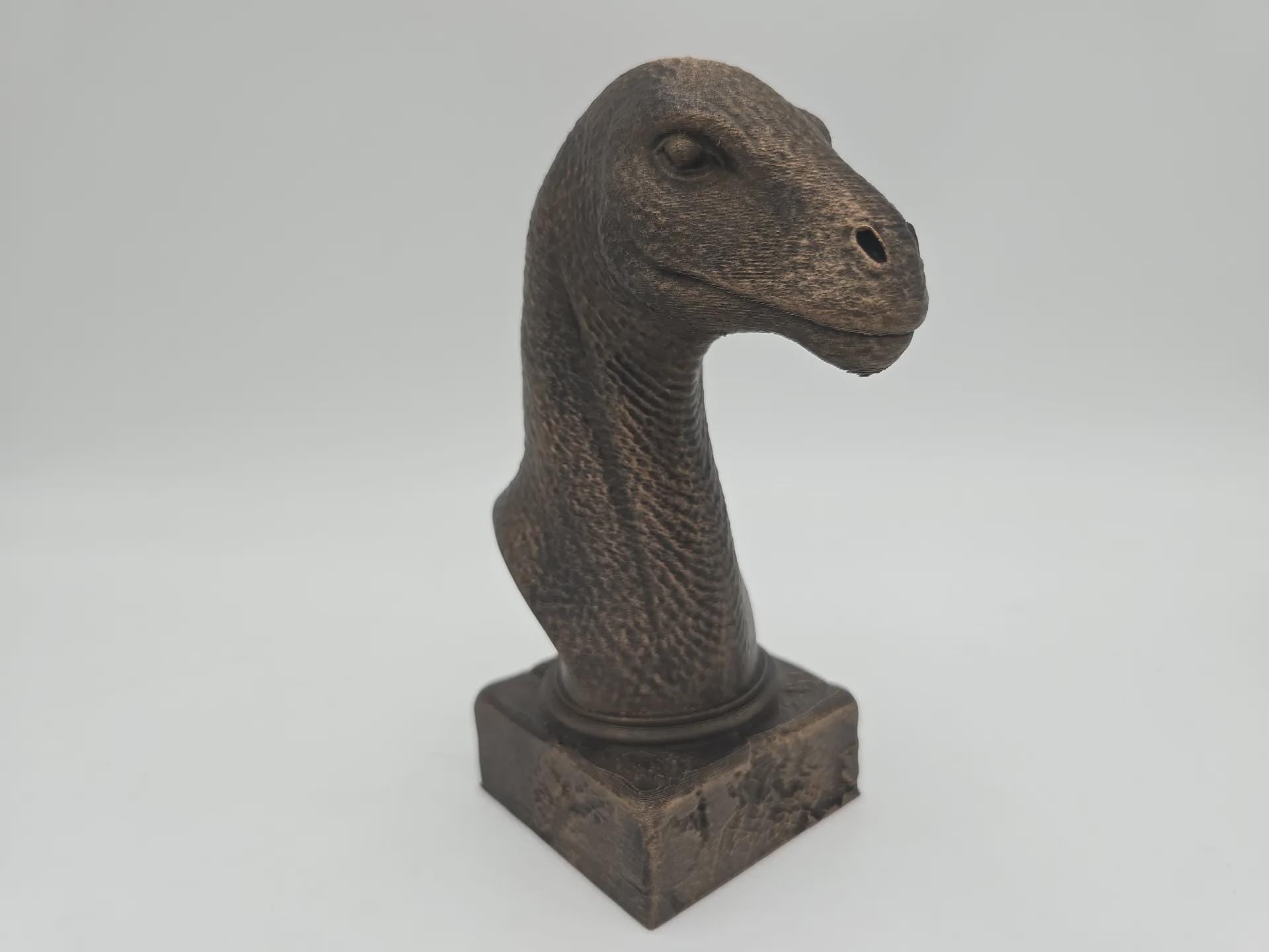 Bust of a Brontosaurus dinosaur statue - home decor dinosaur lover gift him her hand-painted ornament