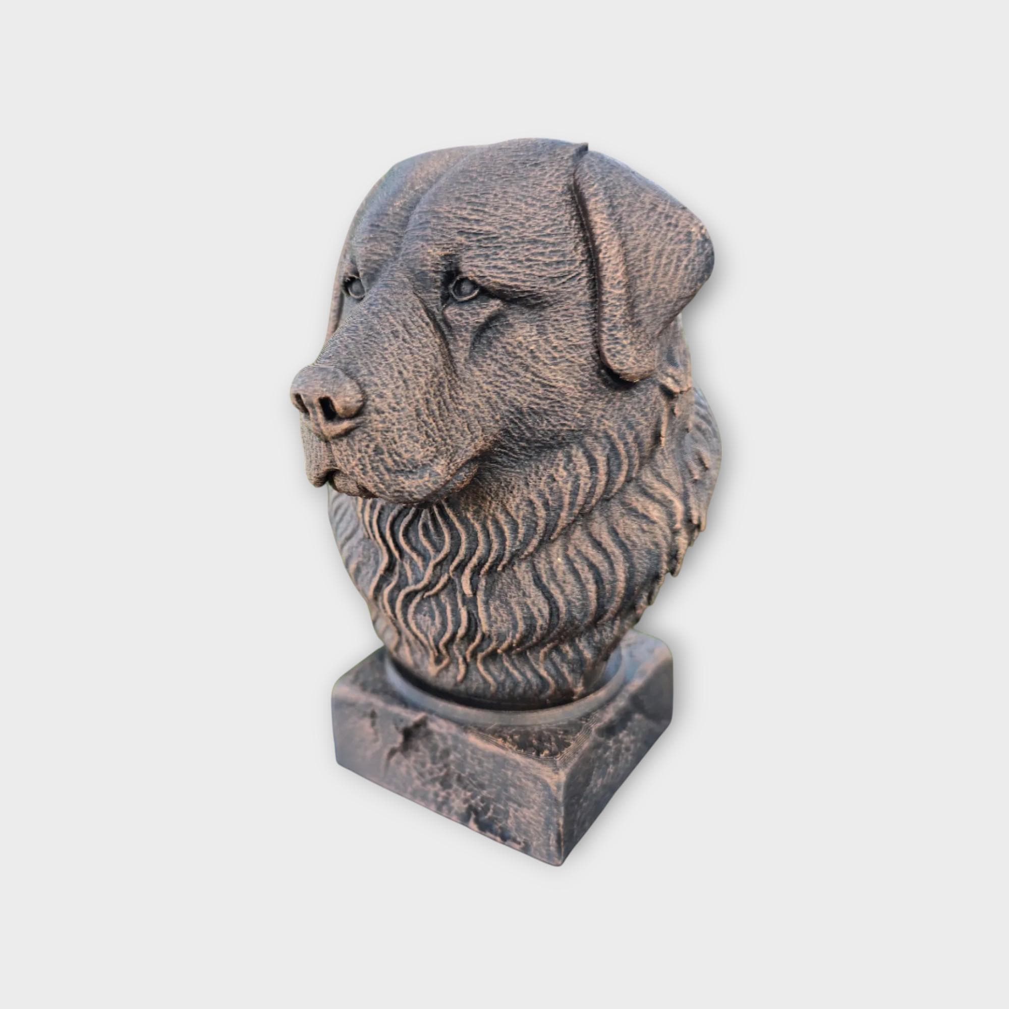 Bust of a Caucasian Shepherd Dog Statue - Home Decor Dog Lover Gift Him Her Handpainted Ornament