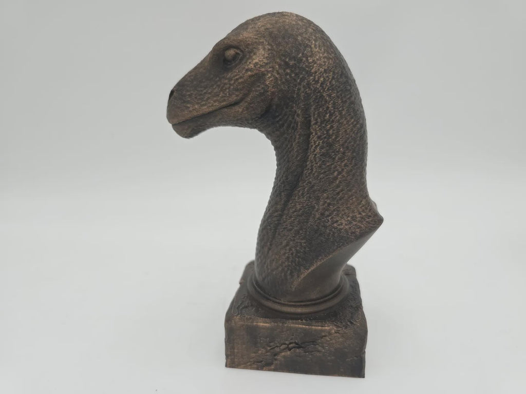 Bust of a Brontosaurus dinosaur statue - home decor dinosaur lover gift him her hand-painted ornament