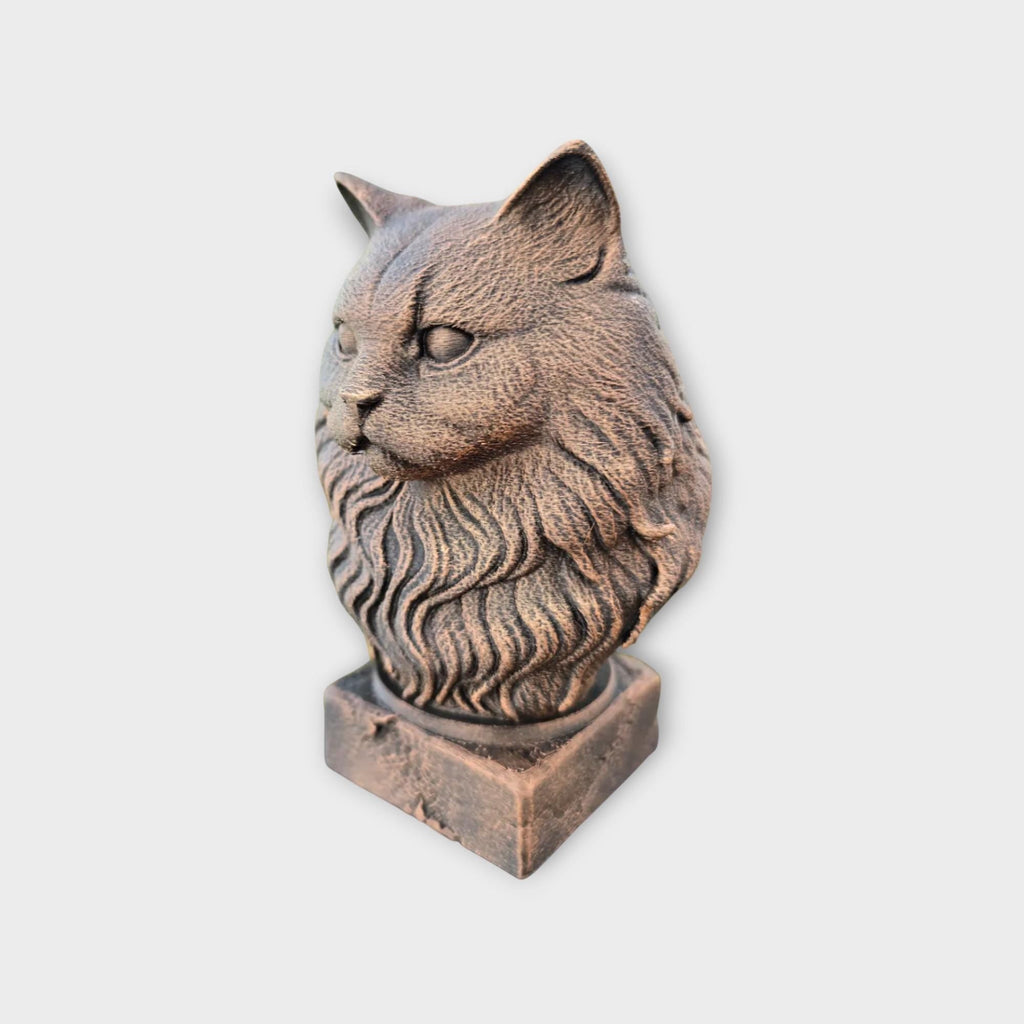 Büste einer britischen Langhaarkatzenstatue - Wohndeko Katzenliebhaber Geschenk für ihn oder sie handbemaltes Ornament