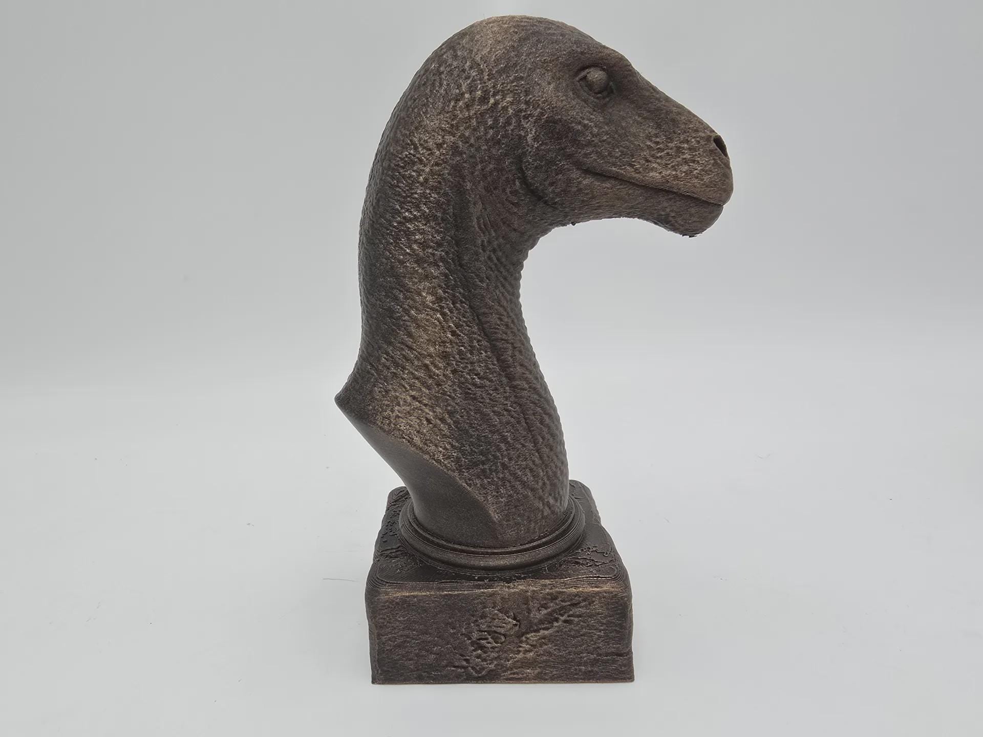 Bust of a Brontosaurus dinosaur statue - home decor dinosaur lover gift him her hand-painted ornament