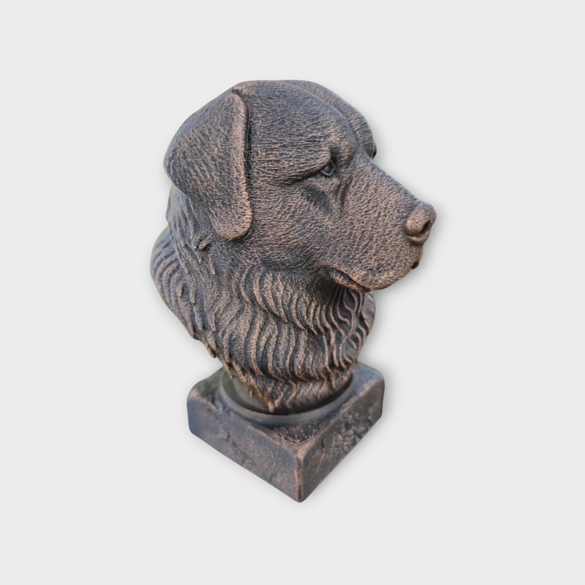 Bust of a Caucasian Shepherd Dog Statue - Home Decor Dog Lover Gift Him Her Handpainted Ornament