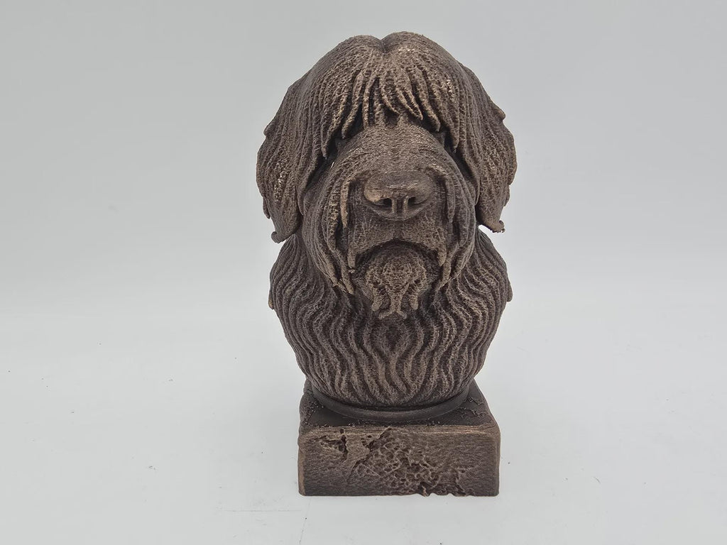 Bust of a bobtail dog statue - home decor dog lover gift him her hand-painted ornament