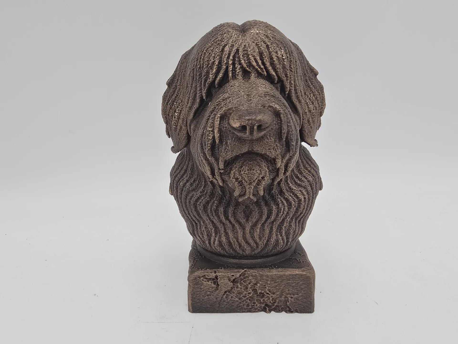 Bust of a bobtail dog statue - home decor dog lover gift him her hand-painted ornament