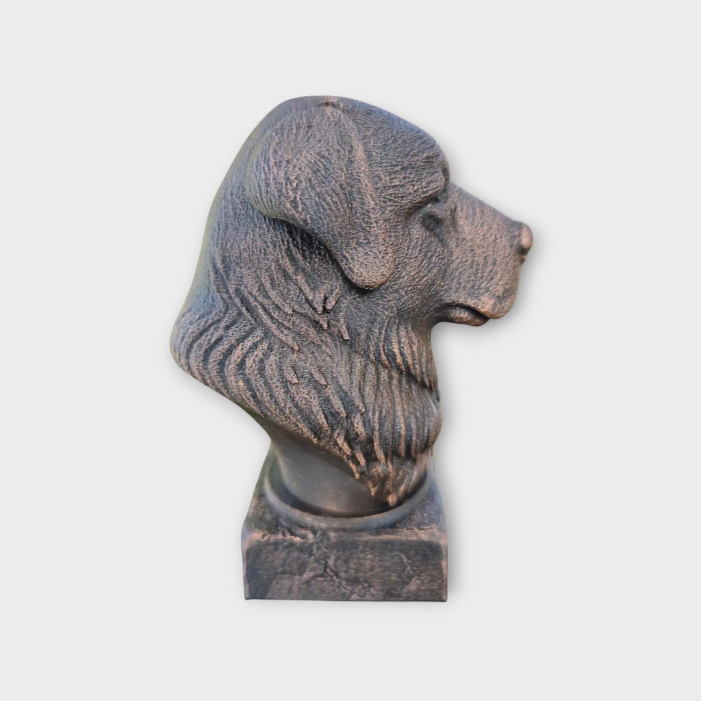 Bust of a Caucasian Shepherd Dog Statue - Home Decor Dog Lover Gift Him Her Handpainted Ornament