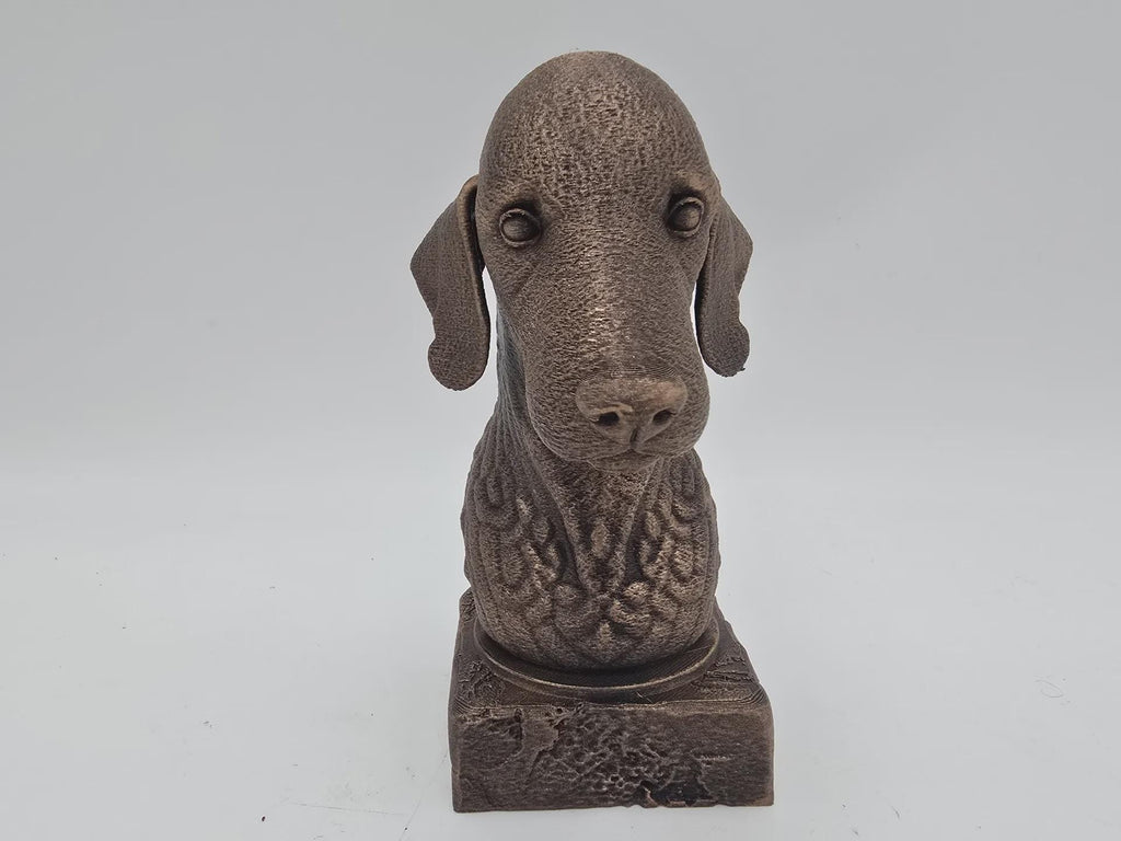 Bust of a Bedlington Terrier Dog Statue - Home Decor Dog Lover Gift Him Her Handpainted Ornament