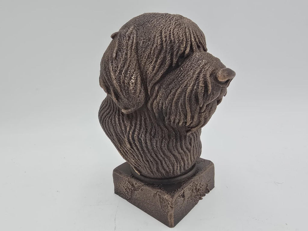 Bust of a bobtail dog statue - home decor dog lover gift him her hand-painted ornament