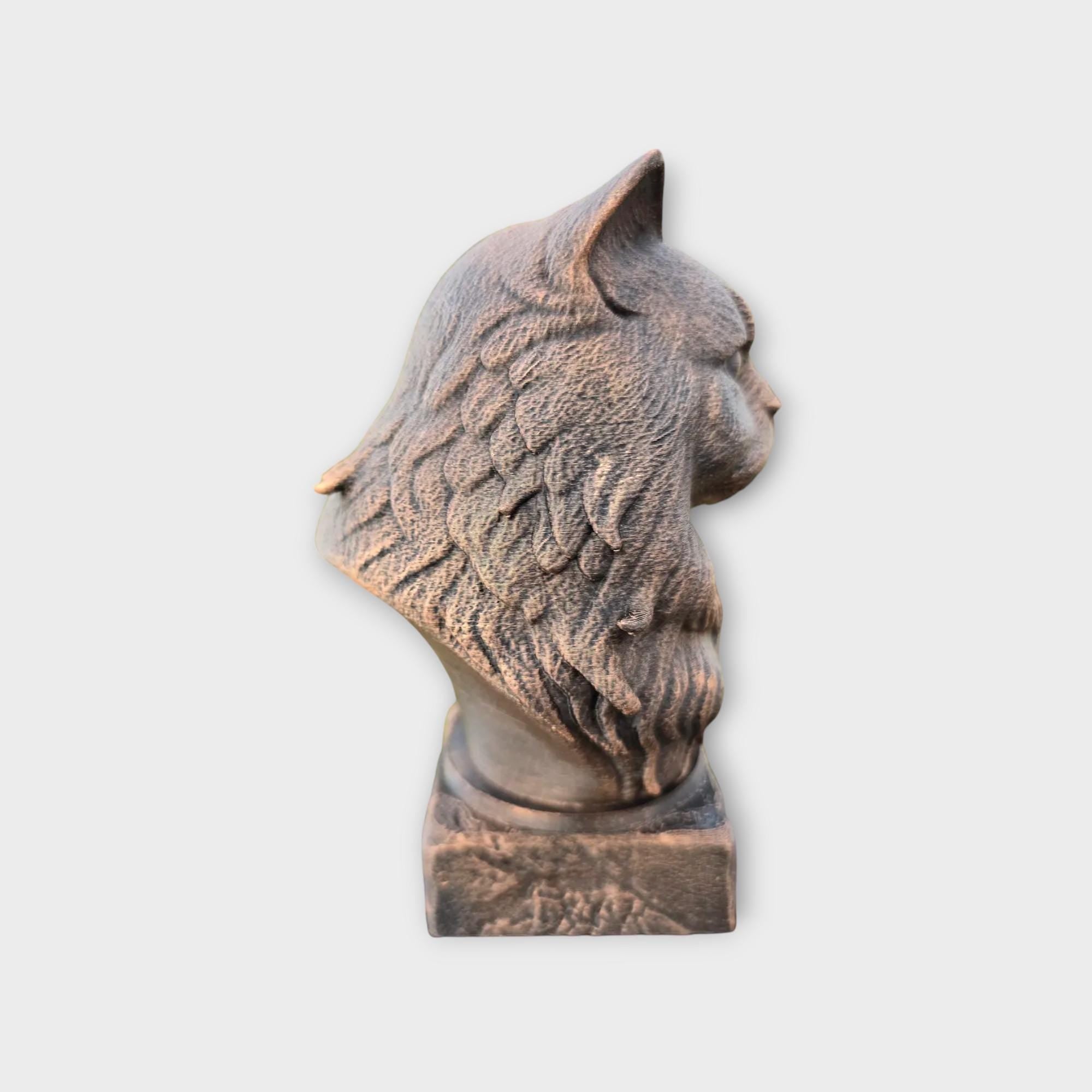 Büste einer britischen Langhaarkatzenstatue - Wohndeko Katzenliebhaber Geschenk für ihn oder sie handbemaltes Ornament