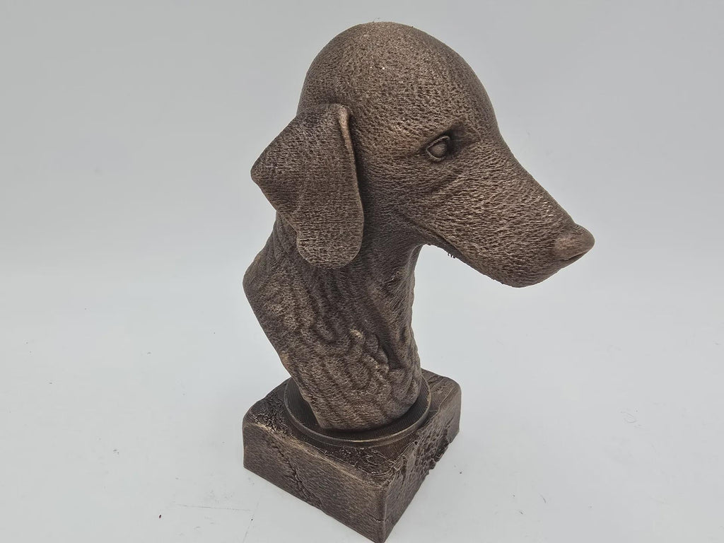 Bust of a Bedlington Terrier Dog Statue - Home Decor Dog Lover Gift Him Her Handpainted Ornament