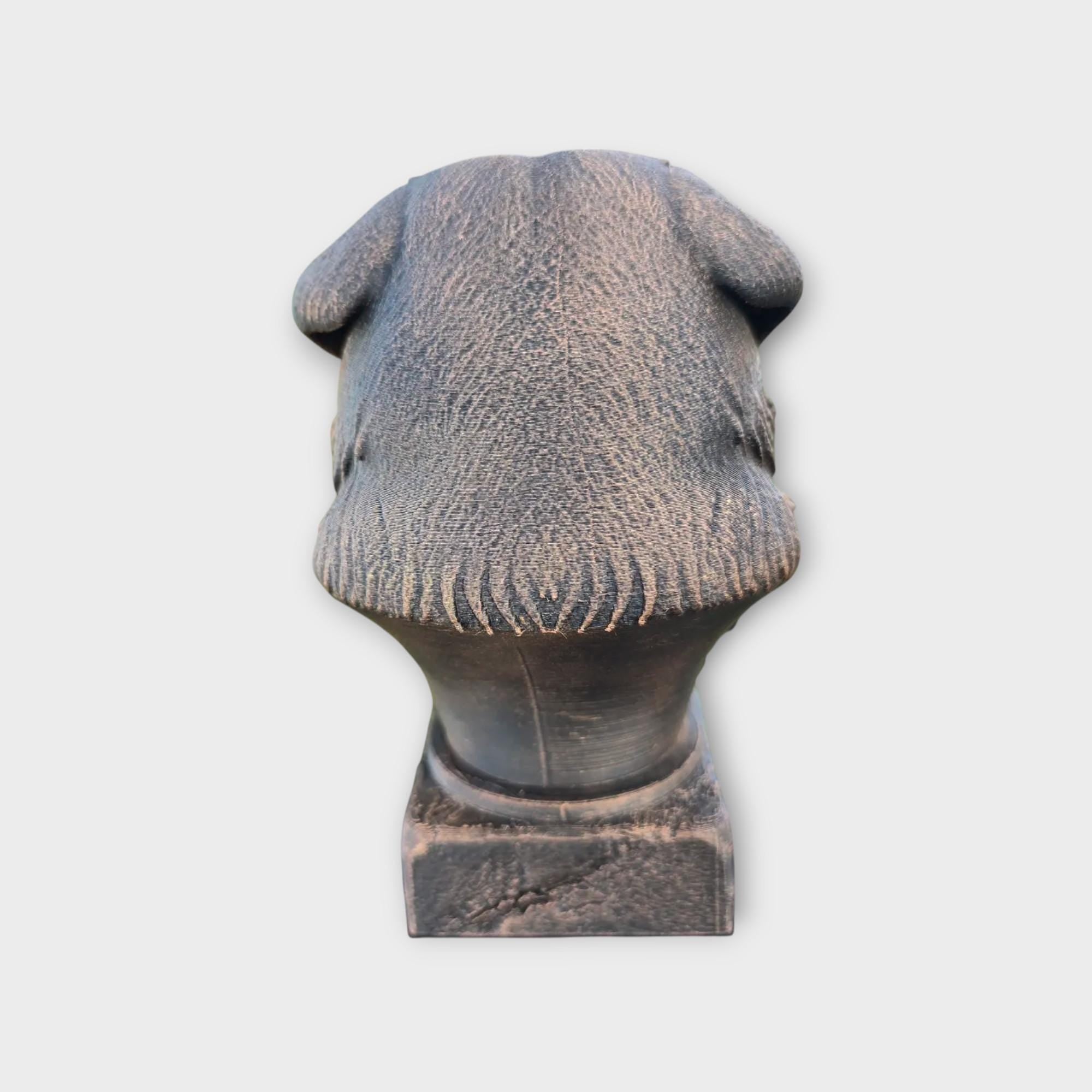 Bust of a Caucasian Shepherd Dog Statue - Home Decor Dog Lover Gift Him Her Handpainted Ornament