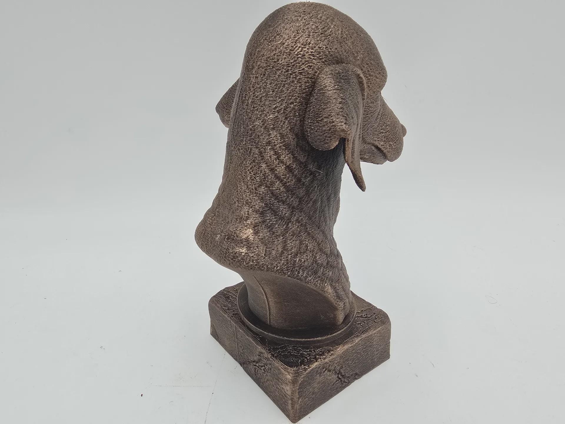 Bust of a Bedlington Terrier Dog Statue - Home Decor Dog Lover Gift Him Her Handpainted Ornament