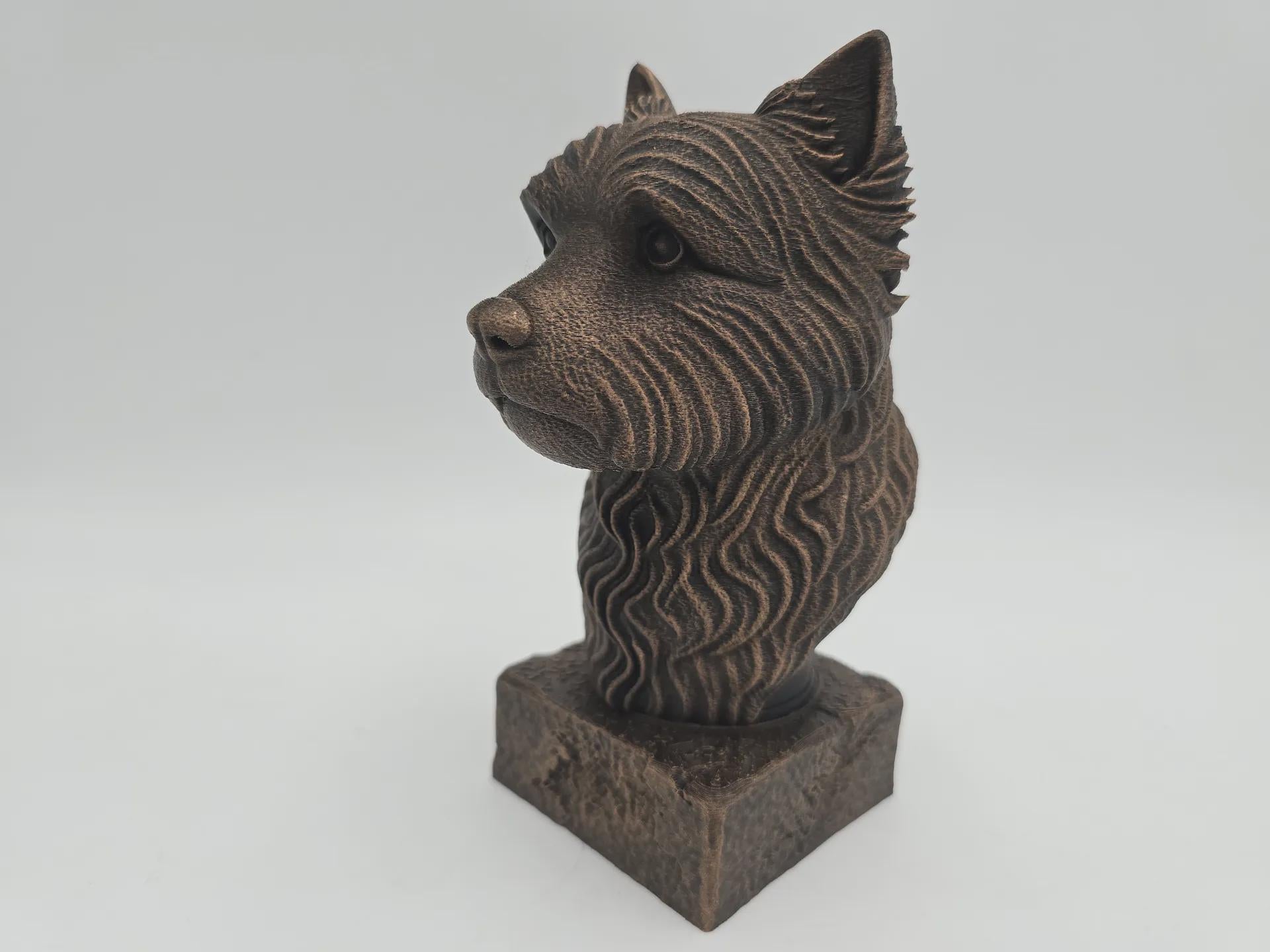 Bust of a West Highland Terrier Dog Statue - Home Decor Dog Lover Gift Him Her Hand-Painted Ornament