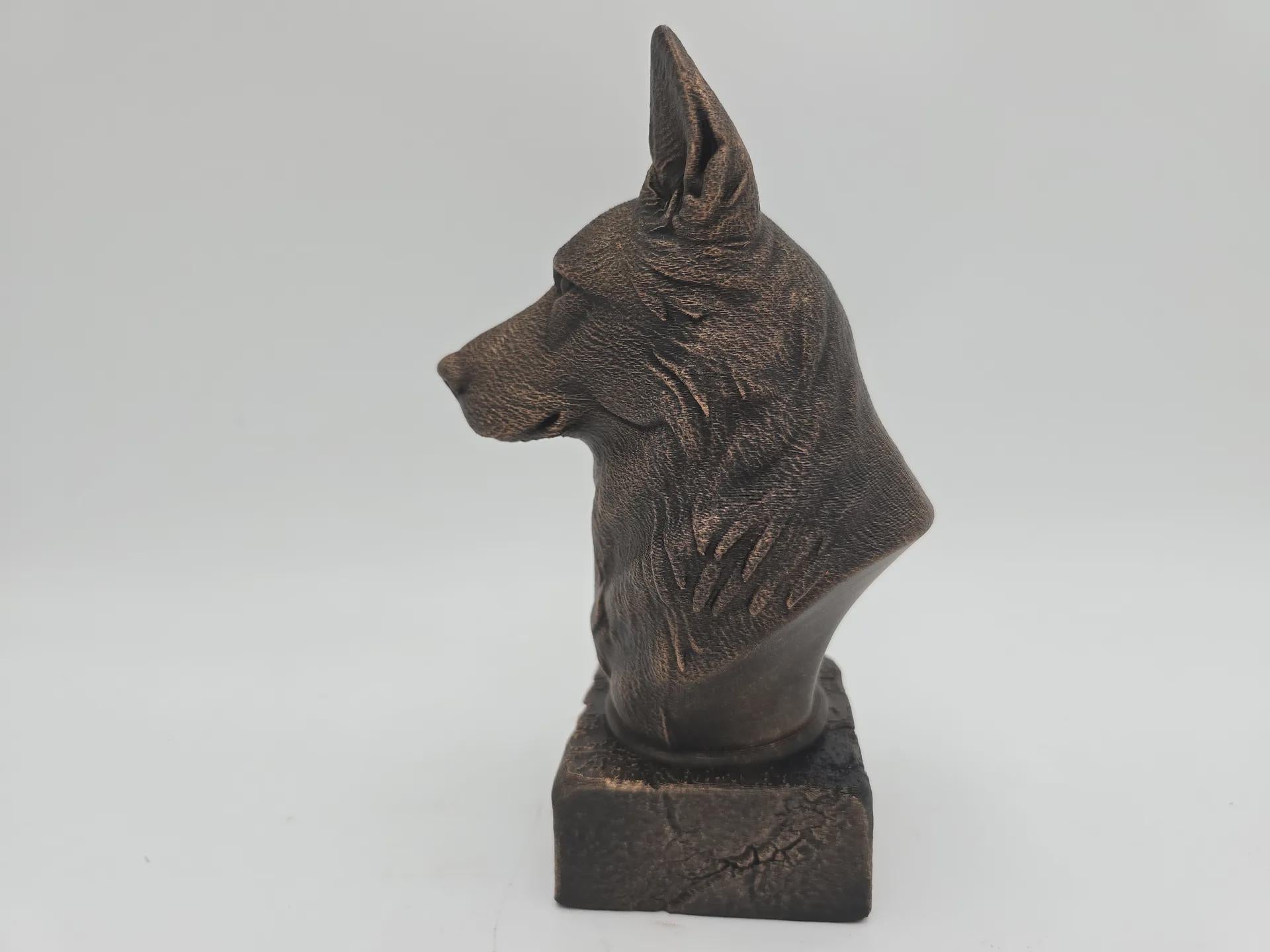 Bust of a White Swiss Shepherd dog statue - home decor dog lover gift for him or her, hand-painted ornament
