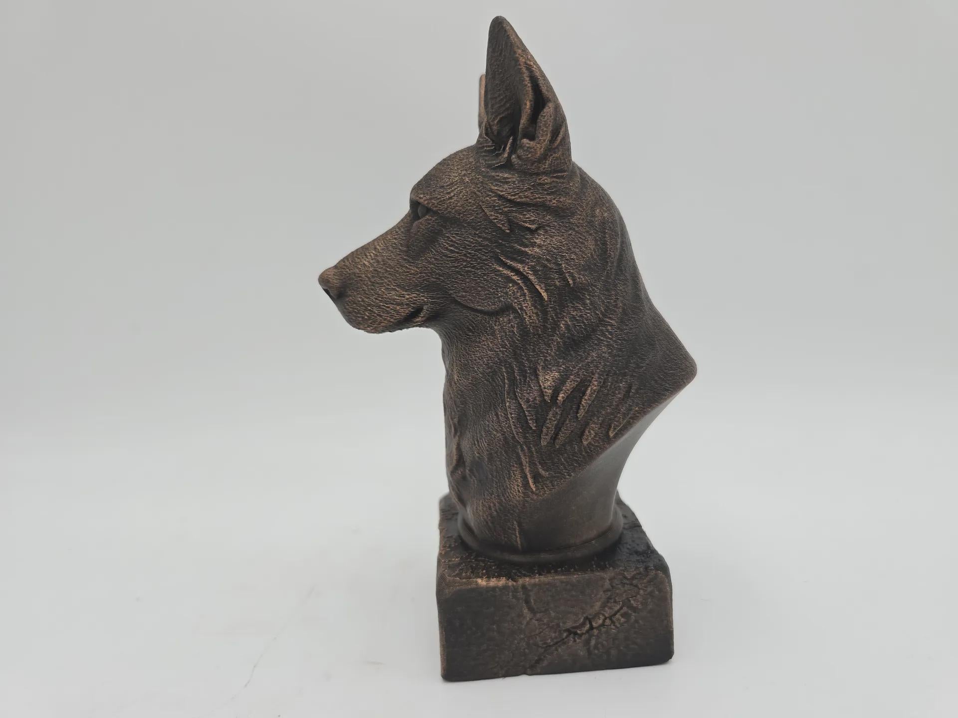 Bust of a White Swiss Shepherd dog statue - home decor dog lover gift for him or her, hand-painted ornament