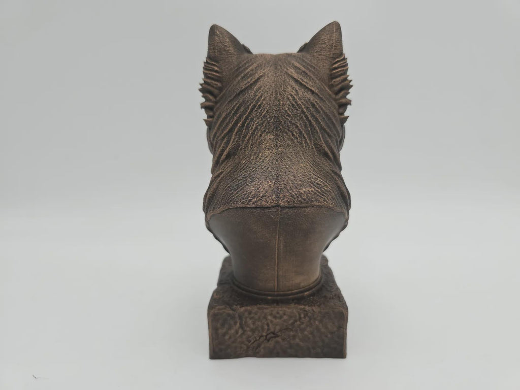 Bust of a West Highland Terrier Dog Statue - Home Decor Dog Lover Gift Him Her Hand-Painted Ornament