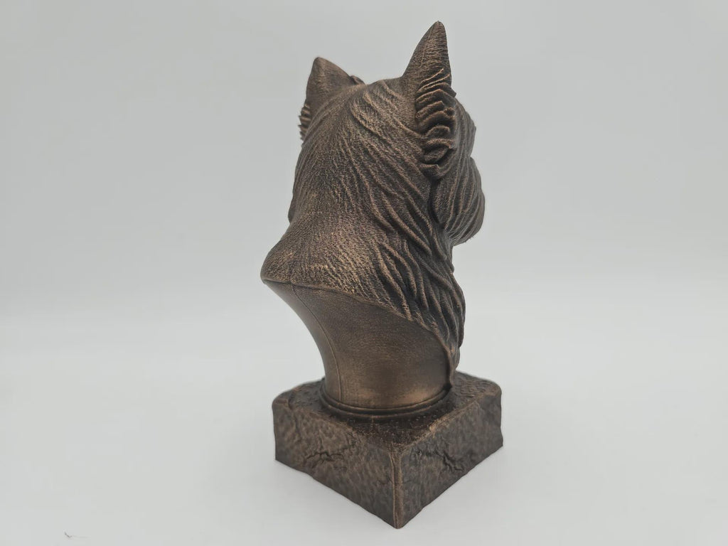 Bust of a West Highland Terrier Dog Statue - Home Decor Dog Lover Gift Him Her Hand-Painted Ornament